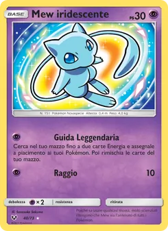 Carta Mew iridescente dell'espansione Leggende Iridescenti, numero 40/73