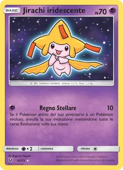 Carta Jirachi iridescente dell'espansione Leggende Iridescenti, numero 42/73