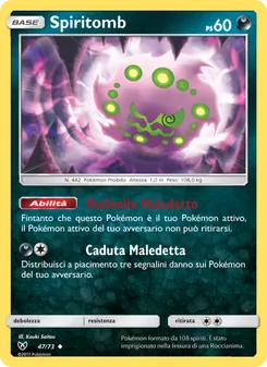 Carta Spiritomb dell'espansione Leggende Iridescenti, numero 47/73