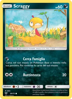 Carta Scraggy dell'espansione Leggende Iridescenti, numero 50/73