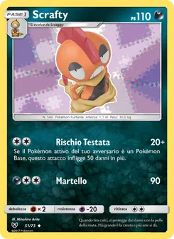 Carta Scrafty dell'espansione Leggende Iridescenti, numero 51/73