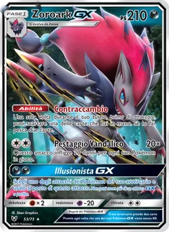 Carta Zoroark GX dell'espansione Leggende Iridescenti, numero 53/73