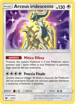 Carta Arceus iridescente dell'espansione Leggende Iridescenti, numero 57/73