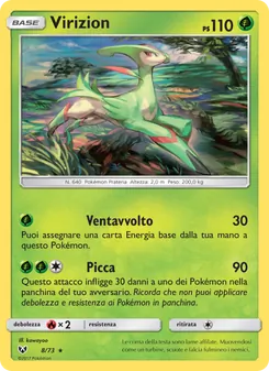 Carta Virizion dell'espansione Leggende Iridescenti, numero 8/73