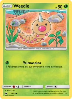 Carta Weedle dell'espansione Invasione Scarlatta, numero 1/111