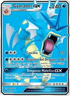 Carta Gyarados GX dell'espansione Invasione Scarlatta, numero 101/111