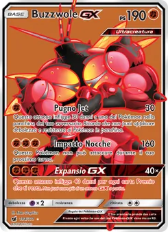 Carta Buzzwole GX dell'espansione Invasione Scarlatta, numero 104/111