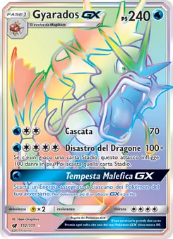 Carta Gyarados GX dell'espansione Invasione Scarlatta, numero 112/111