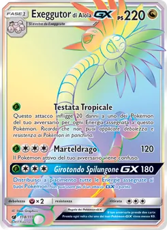 Carta Exeggutor di Alola GX dell'espansione Invasione Scarlatta, numero 118/111