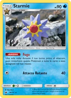 Carta Starmie dell'espansione Invasione Scarlatta, numero 16/111