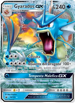 Carta Gyarados GX dell'espansione Invasione Scarlatta, numero 18/111