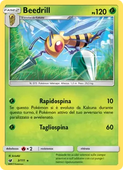 Carta Beedrill dell'espansione Invasione Scarlatta, numero 3/111