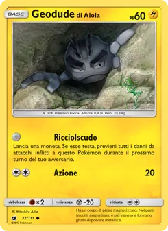 Carta Geodude di Alola dell'espansione Invasione Scarlatta, numero 32/111