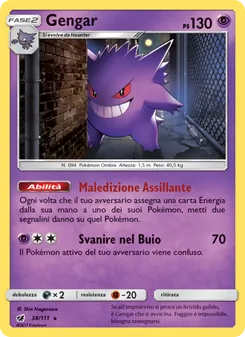 Carta Gengar dell'espansione Invasione Scarlatta, numero 38/111