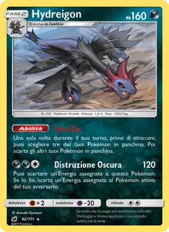 Carta Hydreigon dell'espansione Invasione Scarlatta, numero 62/111