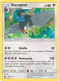 Carta Staraptor dell'espansione Invasione Scarlatta, numero 83/111