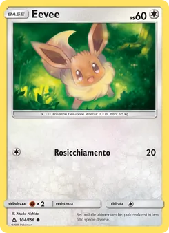Carta Eevee dell'espansione Ultraprisma, numero 104/156