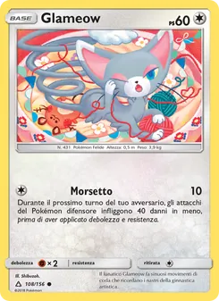 Carta Glameow dell'espansione Ultraprisma, numero 108/156