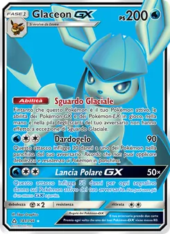 Carta Glaceon GX dell'espansione Ultraprisma, numero 141/156