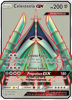 Carta Celesteela GX dell'espansione Ultraprisma, numero 144/156