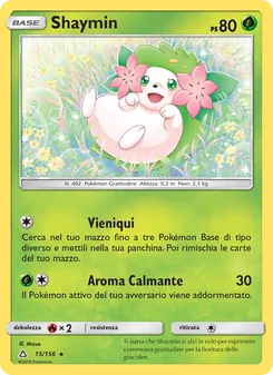 Carta Shaymin dell'espansione Ultraprisma, numero 15/156