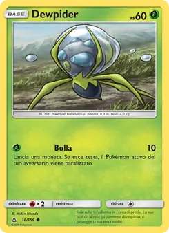 Carta Dewpider dell'espansione Ultraprisma, numero 16/156