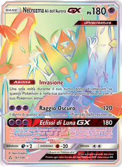 Carta Necrozma Ali dell’Aurora GX dell'espansione Ultraprisma, numero 161/156