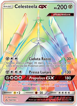 Carta Celesteela GX dell'espansione Ultraprisma, numero 162/156