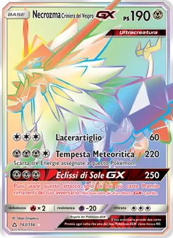 Carta Necrozma Criniera del Vespro GX dell'espansione Ultraprisma, numero 163/156
