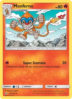 Carta Monferno dell'espansione Ultraprisma, numero 22/156