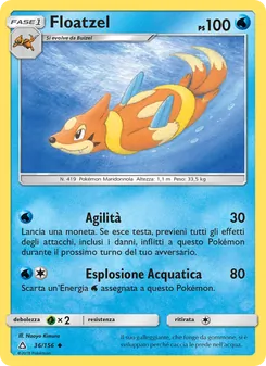 Carta Floatzel dell'espansione Ultraprisma, numero 36/156