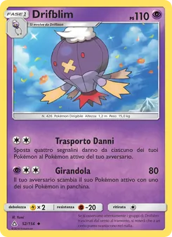 Carta Drifblim dell'espansione Ultraprisma, numero 52/156