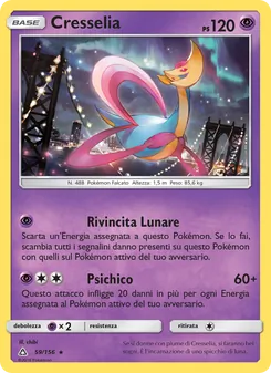 Carta Cresselia dell'espansione Ultraprisma, numero 59/156