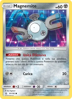 Carta Magnemite dell'espansione Ultraprisma, numero 81/156