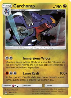 Carta Garchomp dell'espansione Ultraprisma, numero 99/156