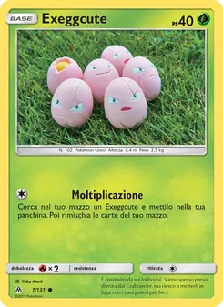 Carta Exeggcute dell'espansione Apocalisse Di Luce, numero 1/131