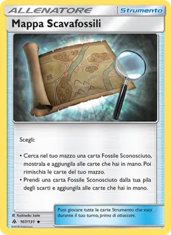 Carta Mappa Scavafossili dell'espansione Apocalisse Di Luce, numero 107/131