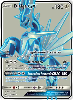 Carta Dialga GX dell'espansione Apocalisse Di Luce, numero 125/131