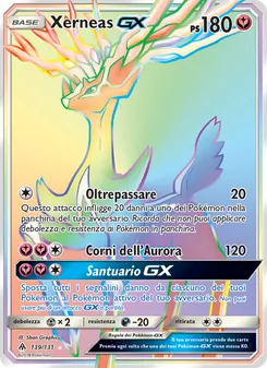 Carta Xerneas GX dell'espansione Apocalisse Di Luce, numero 139/131