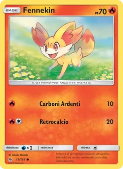 Carta Fennekin dell'espansione Apocalisse Di Luce, numero 15/131