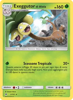 Carta Exeggutor di Alola dell'espansione Apocalisse Di Luce, numero 2/131