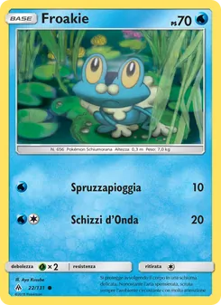 Carta Froakie dell'espansione Apocalisse Di Luce, numero 22/131