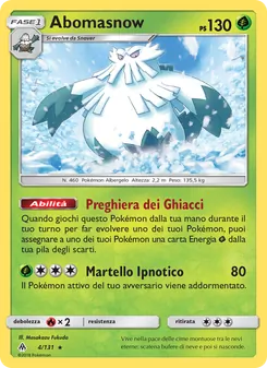 Carta Abomasnow dell'espansione Apocalisse Di Luce, numero 4/131