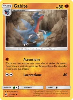 Carta Gabite dell'espansione Apocalisse Di Luce, numero 61/131