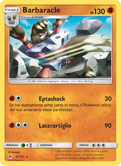Carta Barbaracle dell'espansione Apocalisse Di Luce, numero 67/131