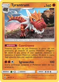 Carta Tyrantrum dell'espansione Apocalisse Di Luce, numero 69/131