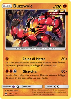Carta Buzzwole dell'espansione Apocalisse Di Luce, numero 77/131