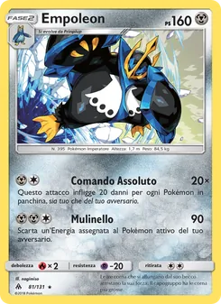 Carta Empoleon dell'espansione Apocalisse Di Luce, numero 81/131