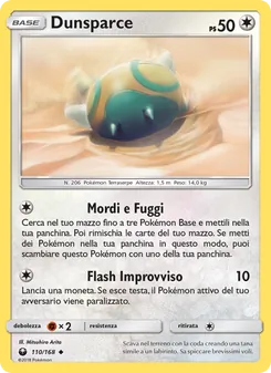 Carta Dunsparce dell'espansione Tempesta Astrale, numero 110/168