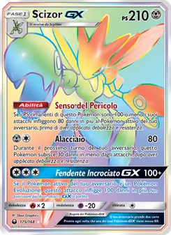 Carta Scizor GX dell'espansione Tempesta Astrale, numero 175/168